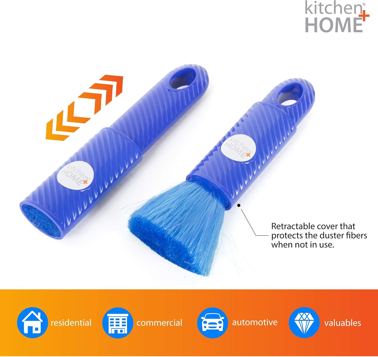 Kitchen + Home Compact Static Duster – 6.5″ Inch Travel Duster with Carry Case –