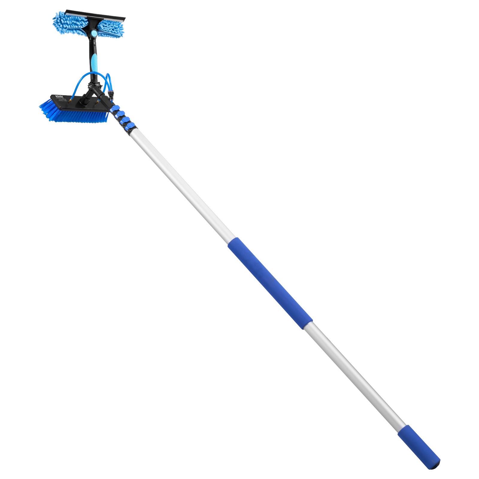 VEVOR Solar Panel Cleaning Kit Water Fed Pole Kit 24 ft Brush Soap Dispenser