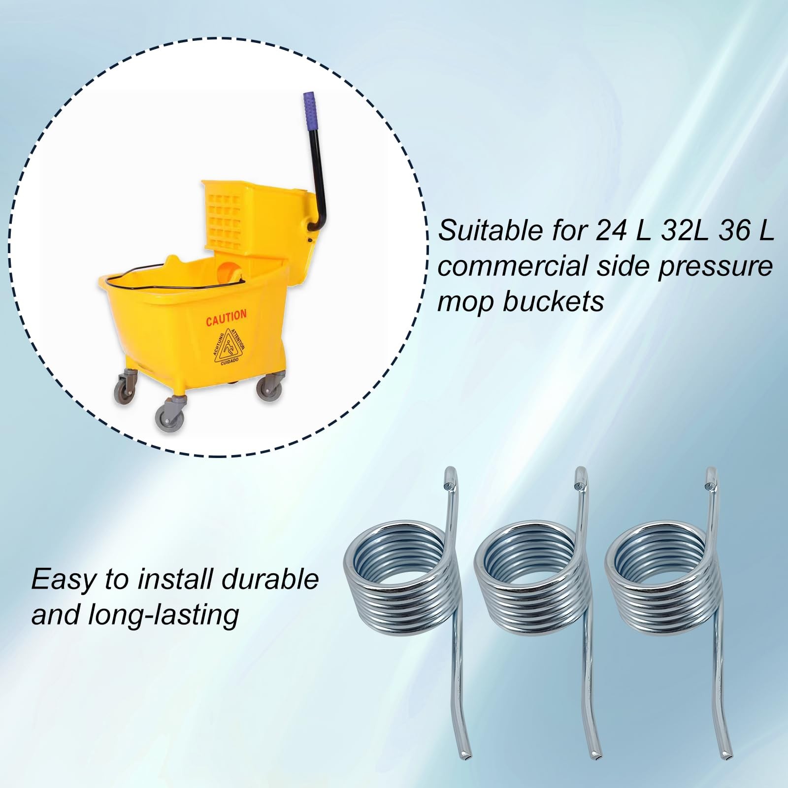 Comercial Mop Bucket Spring Replacement 3 Count Side-Press Wringer Torsion Sp…