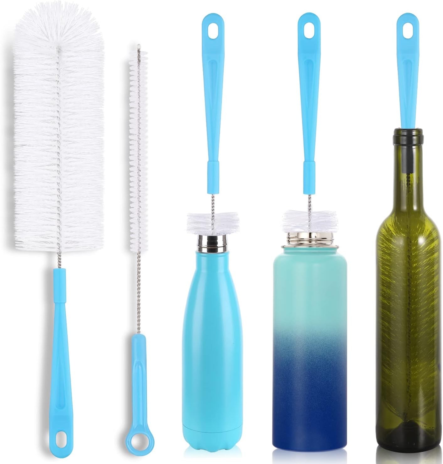 16″ Bottle Brush Cleaner for Water Bottle – Long Handle Bottle Brush for