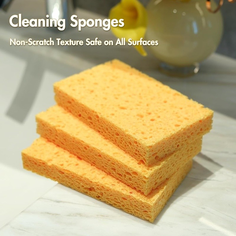 Eco Friendly Cellulose Sponge 3PCS Durable Kitchen Bathroom Car Cleaning Tool US