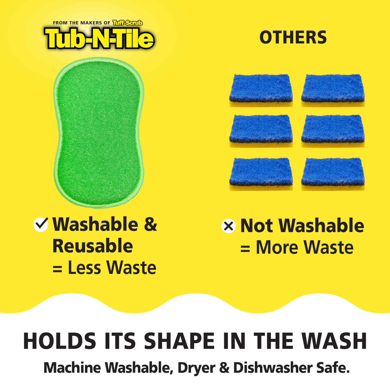 TubNTile by TuffScrub, Large, 6Pack, Microfiber, ScrubNWipe Pad, MultiSurface…