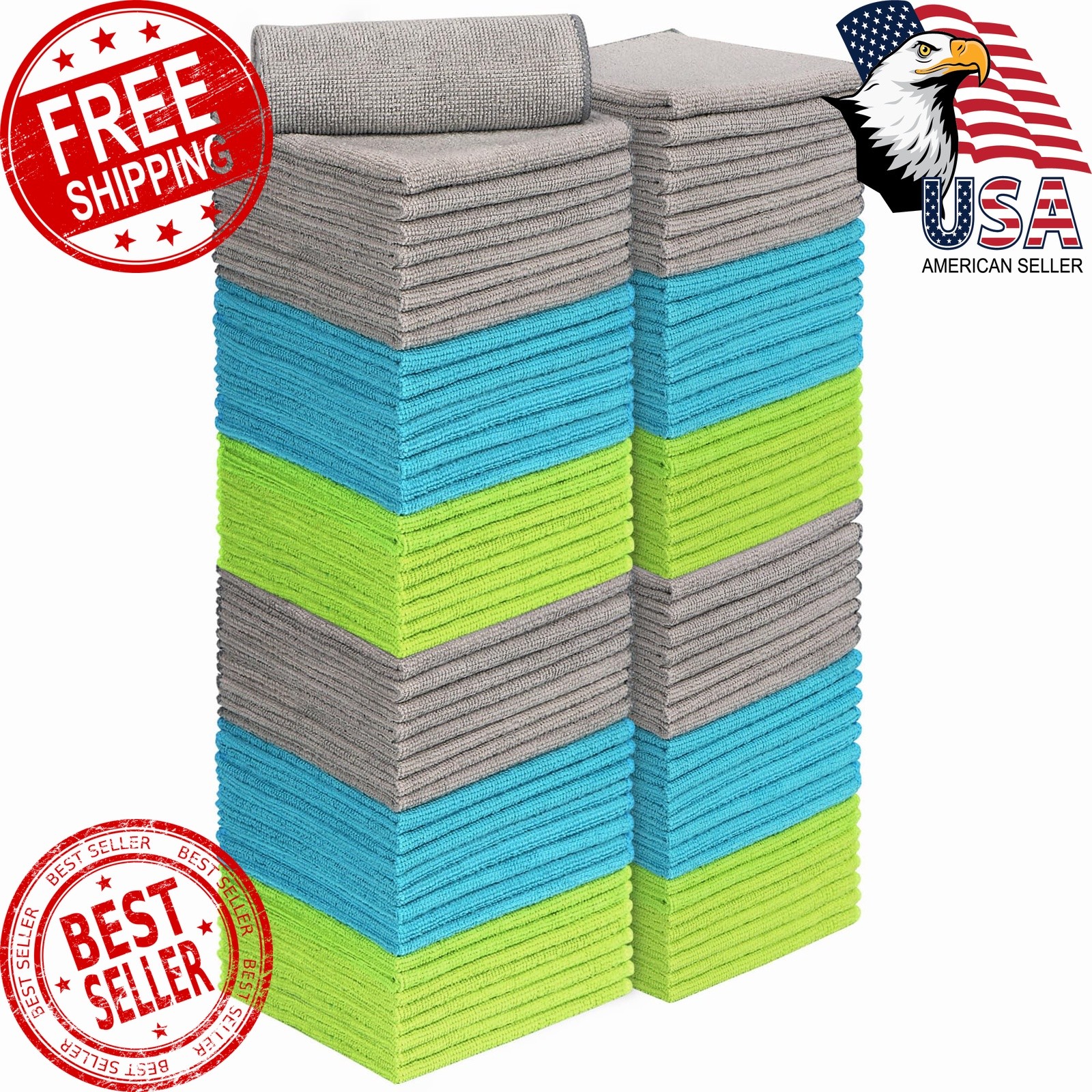 AIDEA 100PK 12″x12″ Microfiber Cleaning Cloths Multi-colored