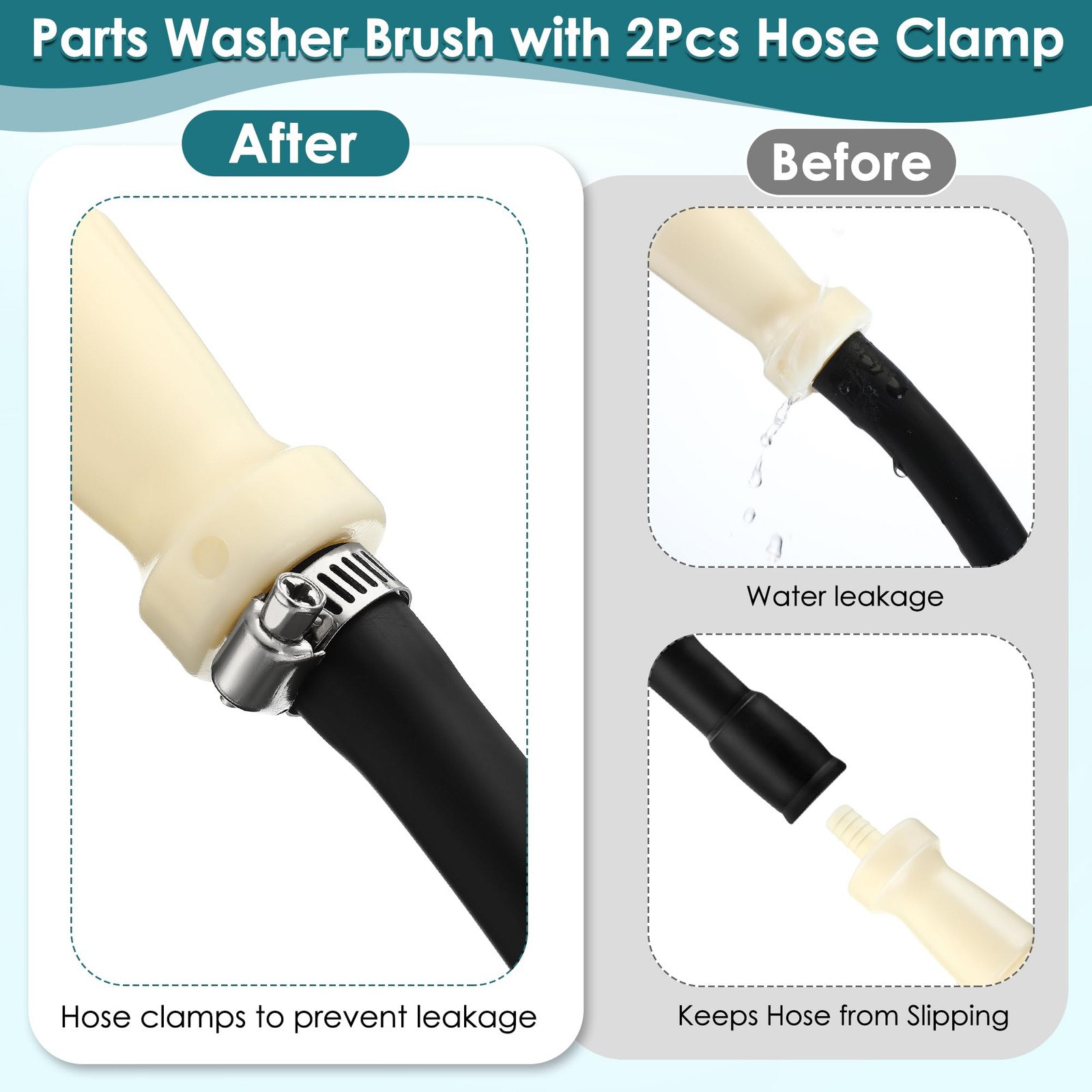 Dreyoo Parts Washer Brush with 27.5 Inch Flow Hose, Wear Resistant Black