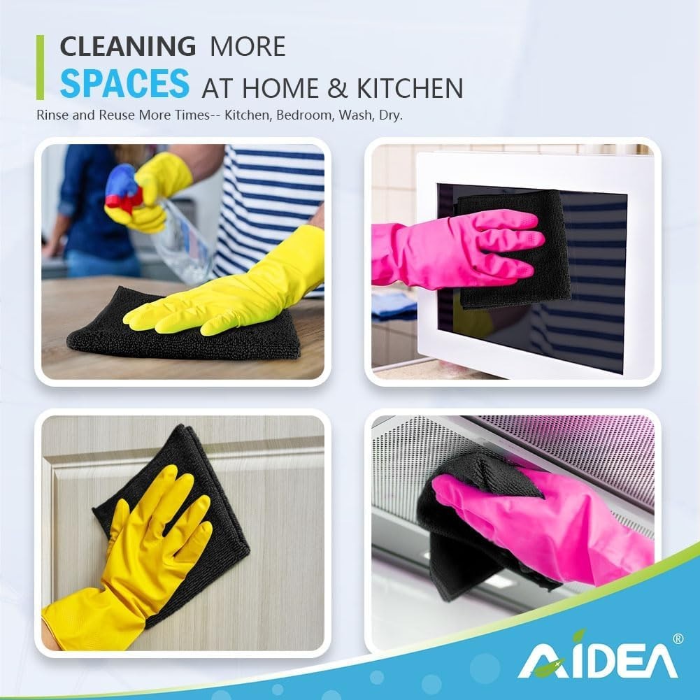 High Absorbency Microfiber Cloths – 12 Pack for Household and Automotive Use