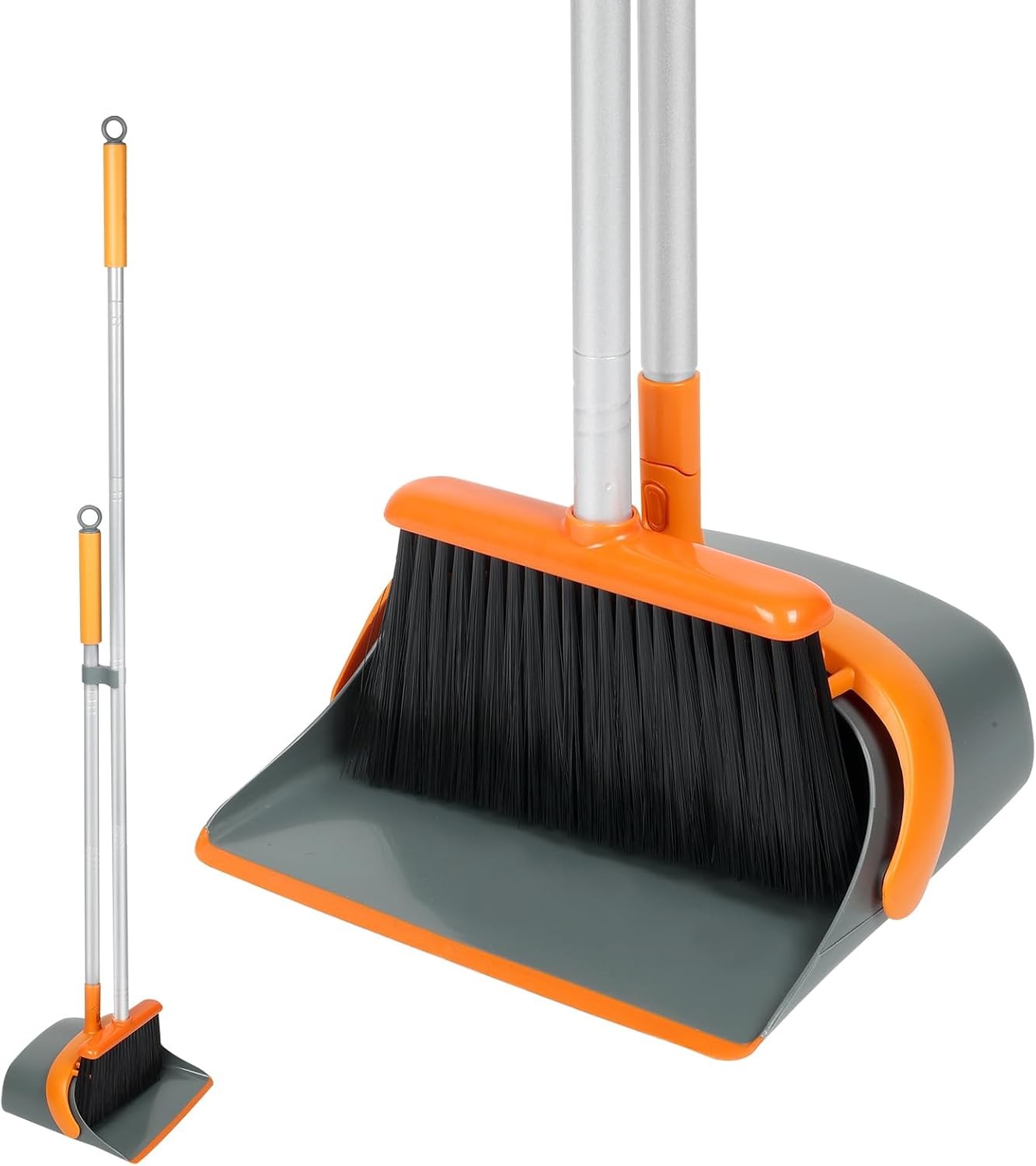 Broom & Dustpan Set W/ 54 Inch Long Handle Perfect Dust Pan & Brush Combo Home