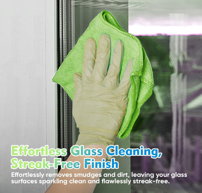HOMEXCEL Green Microfiber Cleaning Cloth 12 Pack, 12.5 x 12.5 inch Microfiber To