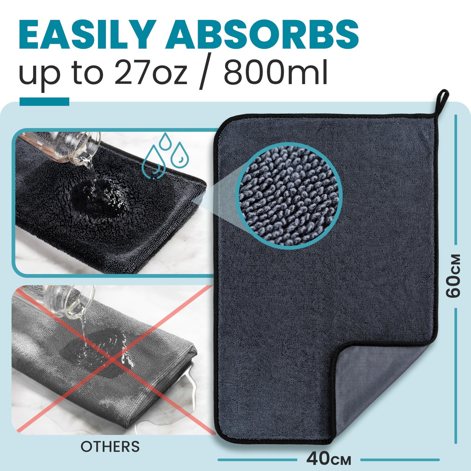 Shiny Wipes XL Drying Towel, The Original, Ultra Absorbent Twisted-Loop Desig…