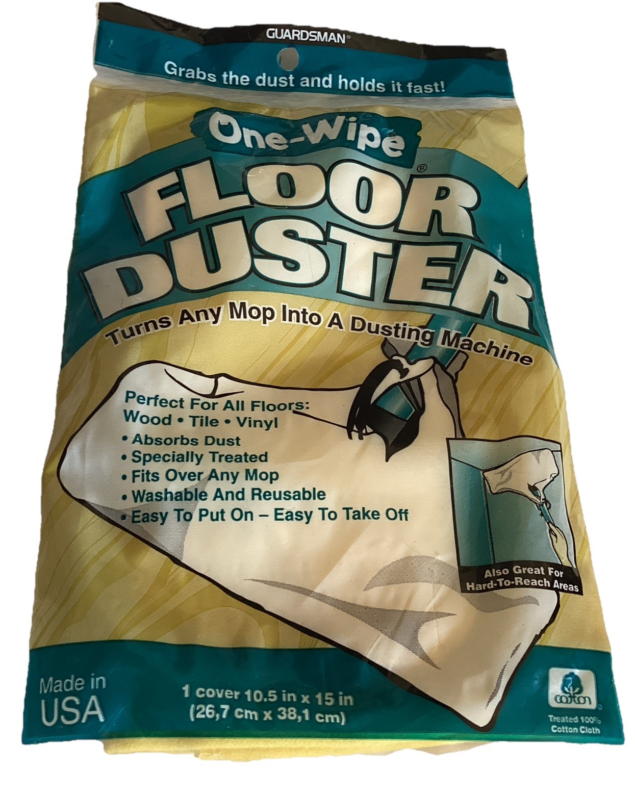 Guardsman One-Wipe Floor Duster Cotton Cleaning Cover For Tile Wood Vinyl NOS