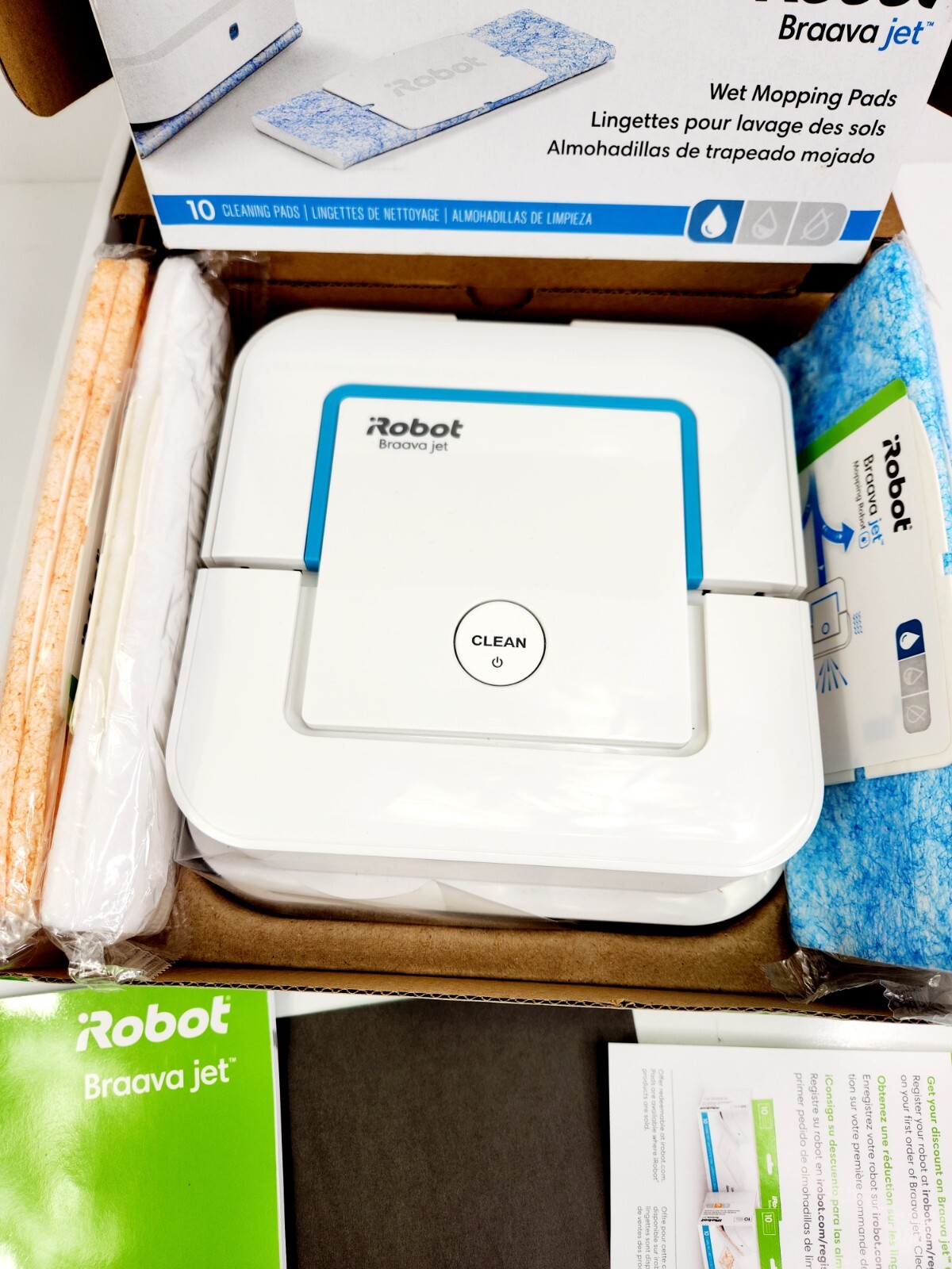 iRobot Braava Jet 240 Robot With Mopping Pads (NO BATTERY) Read Desc.