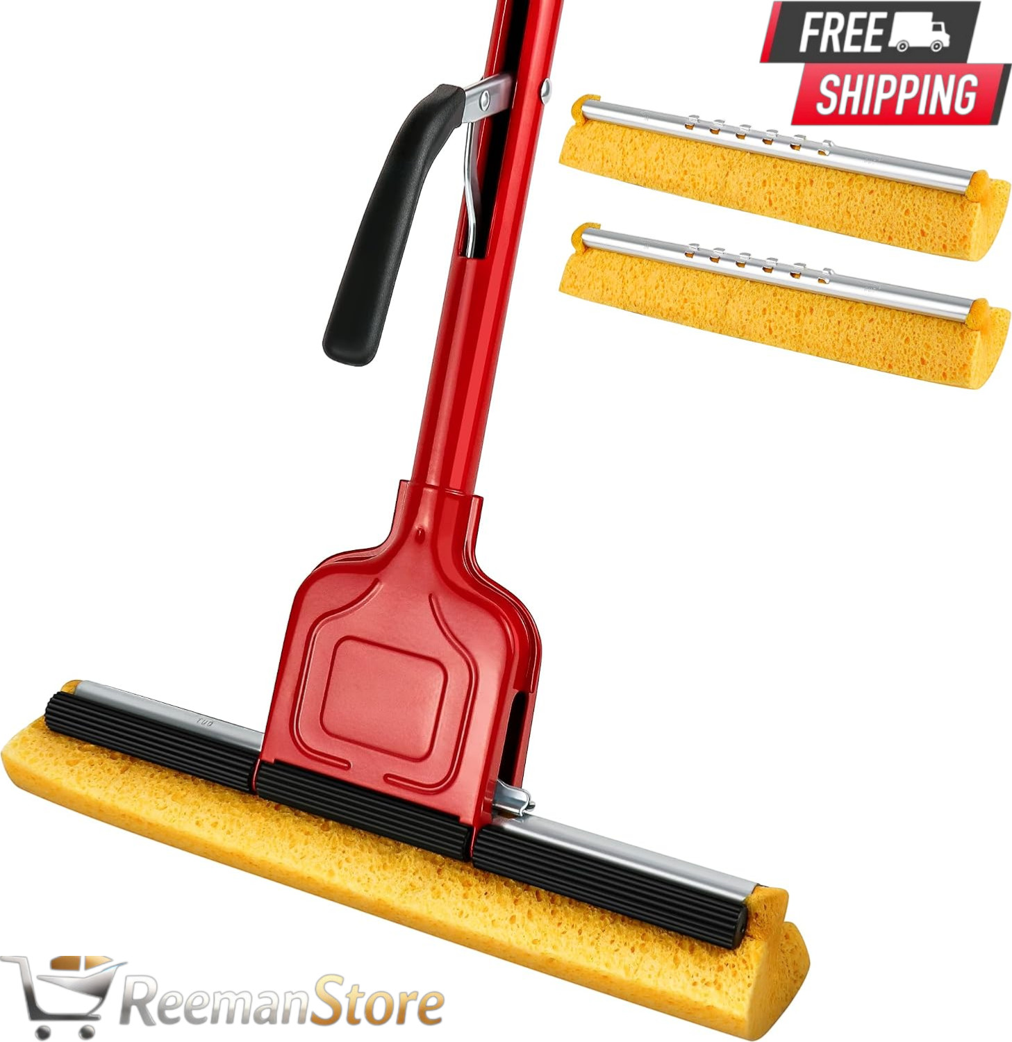 LILAC Swop Cellulose Sponge Mop with 2 Replacement Heads Floor Cleaning Mop