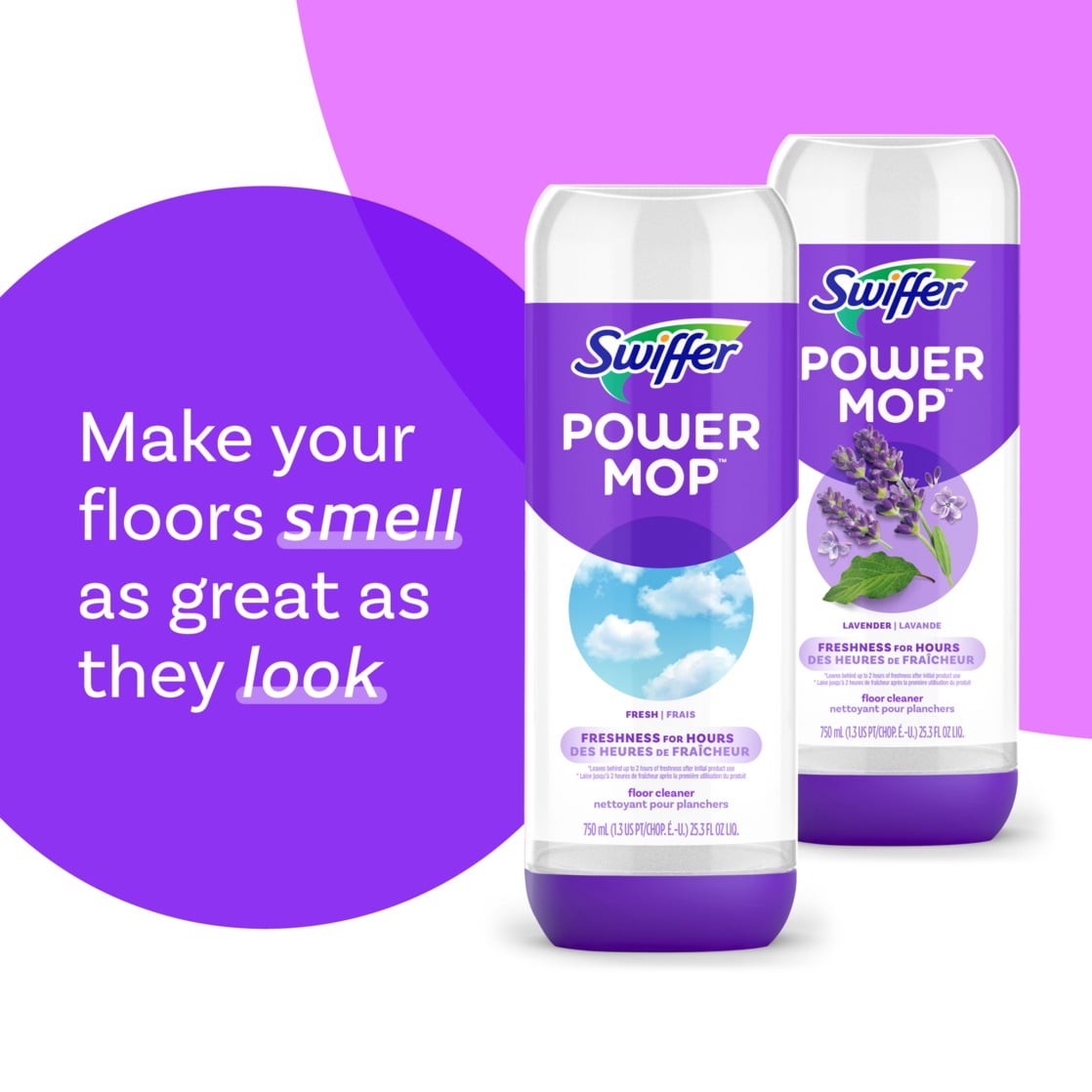 Swiffer Power Mop Refill Solution, Tile, Vinyl, Laminate, Wood, Floor Cleaner
