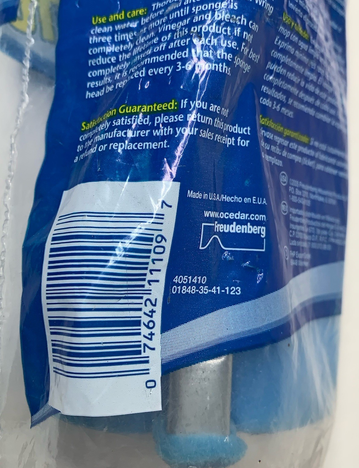 Vileda O Cedar Industrial No Streak 10″ Roll-O-Matic Roller Mop Refill Blue