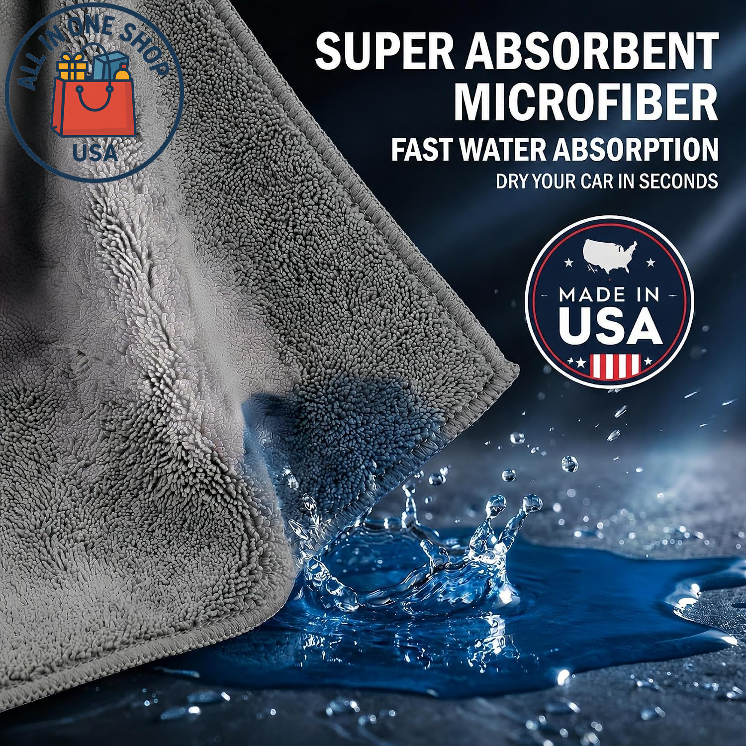 Large Microfiber Car Drying Towels, Scratch & Lint Free, Professional 2-Pack