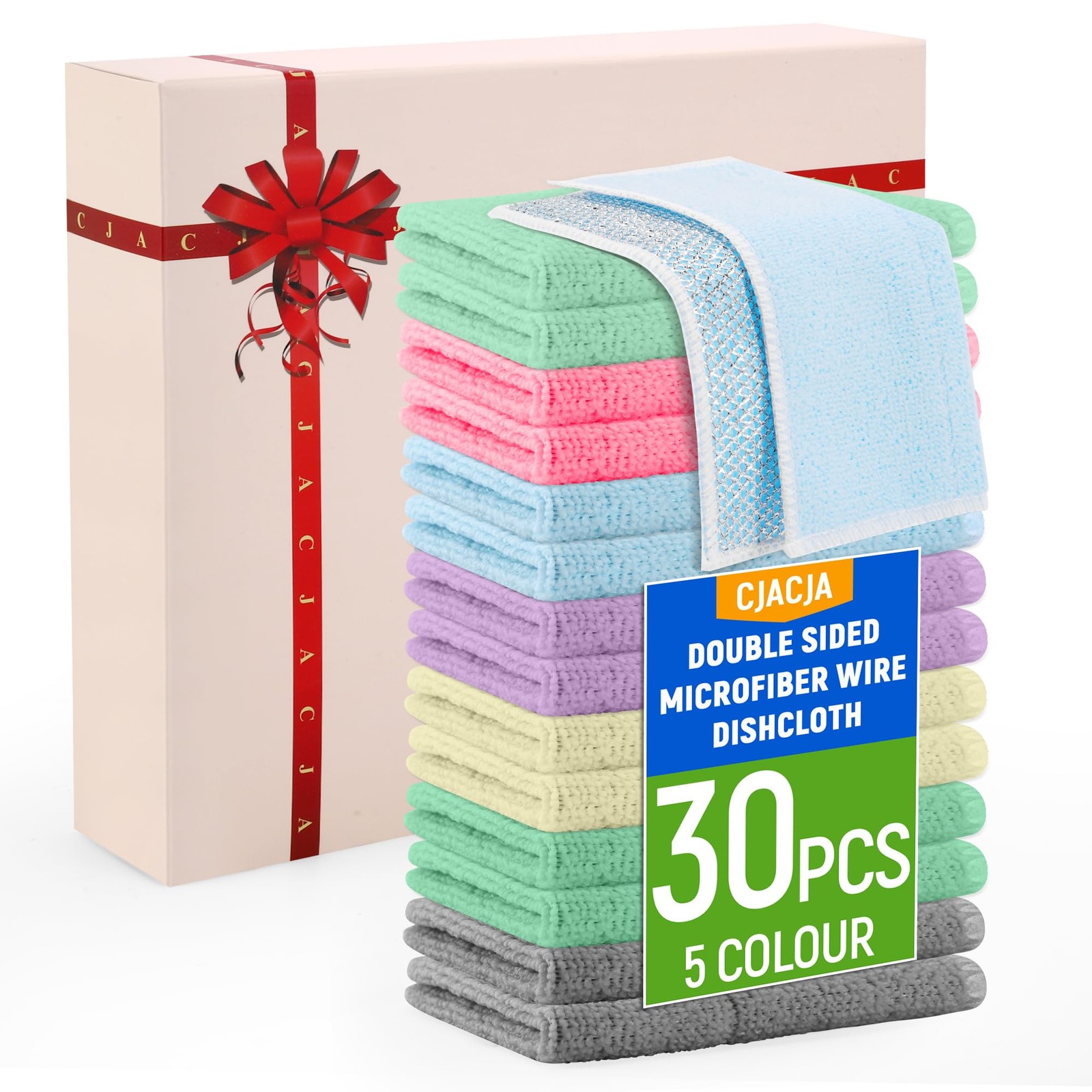 Double Side Non Scratch Wire Dishcloth 30pcs-Multipurpose Wire Dishwashing Ra…
