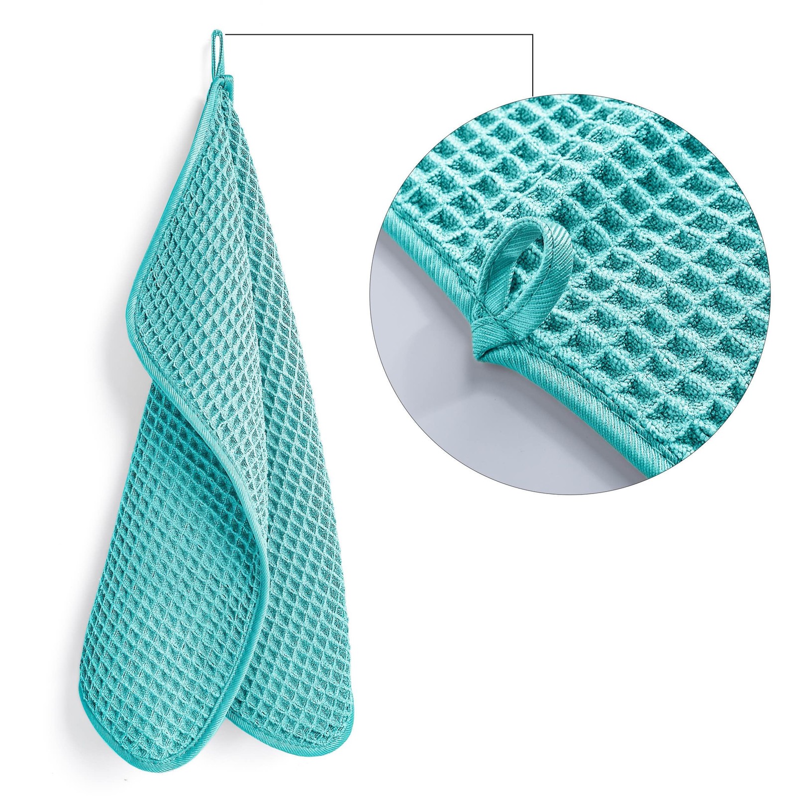 430 GSM Microfiber Lint Free Washcloth Face Towel, 13 x 13 in, 4 Pack (Waffle…