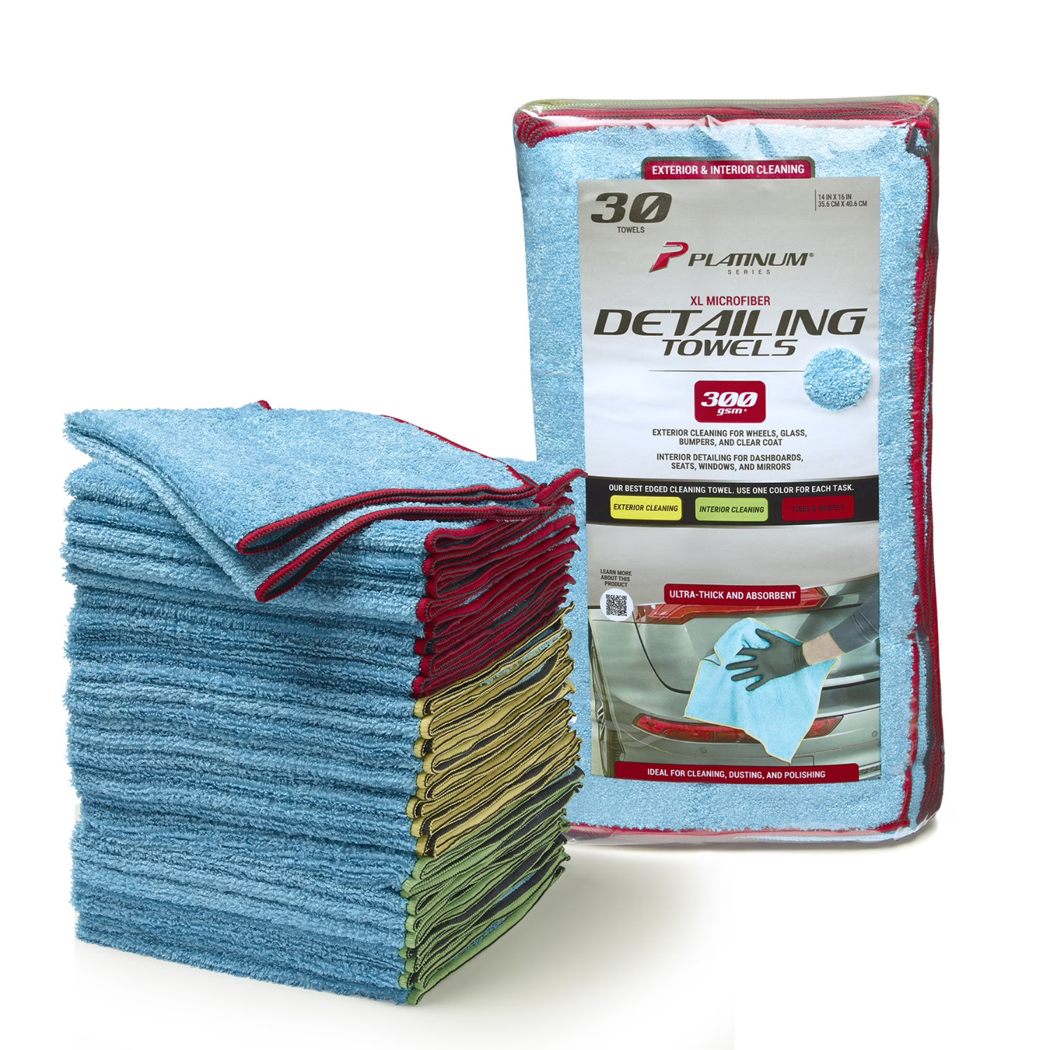 Platinum Series XL Microfiber Cleaning Towels 30 Pack Multi Purpose, 3 Pack