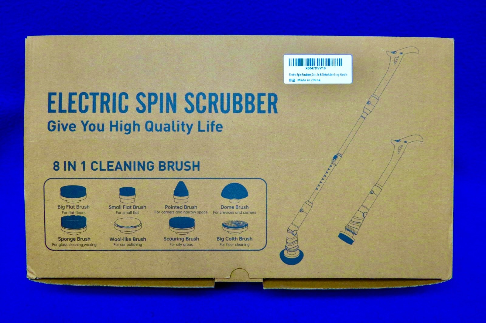 NIB New Improved “8 in 1” Cleaning Brush Cordless Spin Scrubber