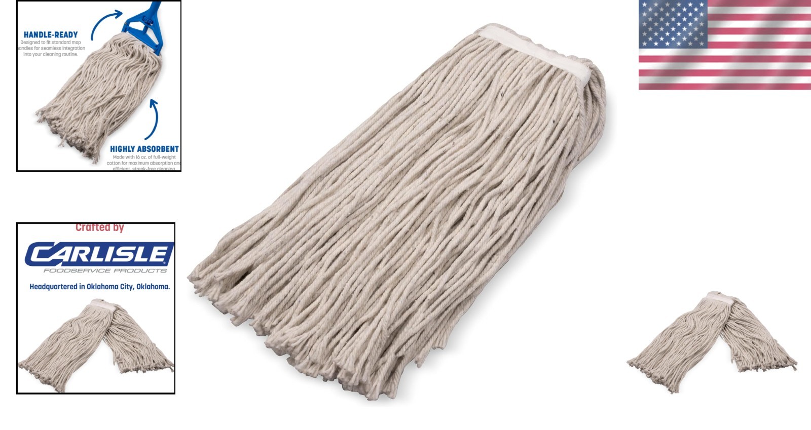 32-Inch Cotton Mop Head – Highly Absorbent Replacement for Home & Commercial Use