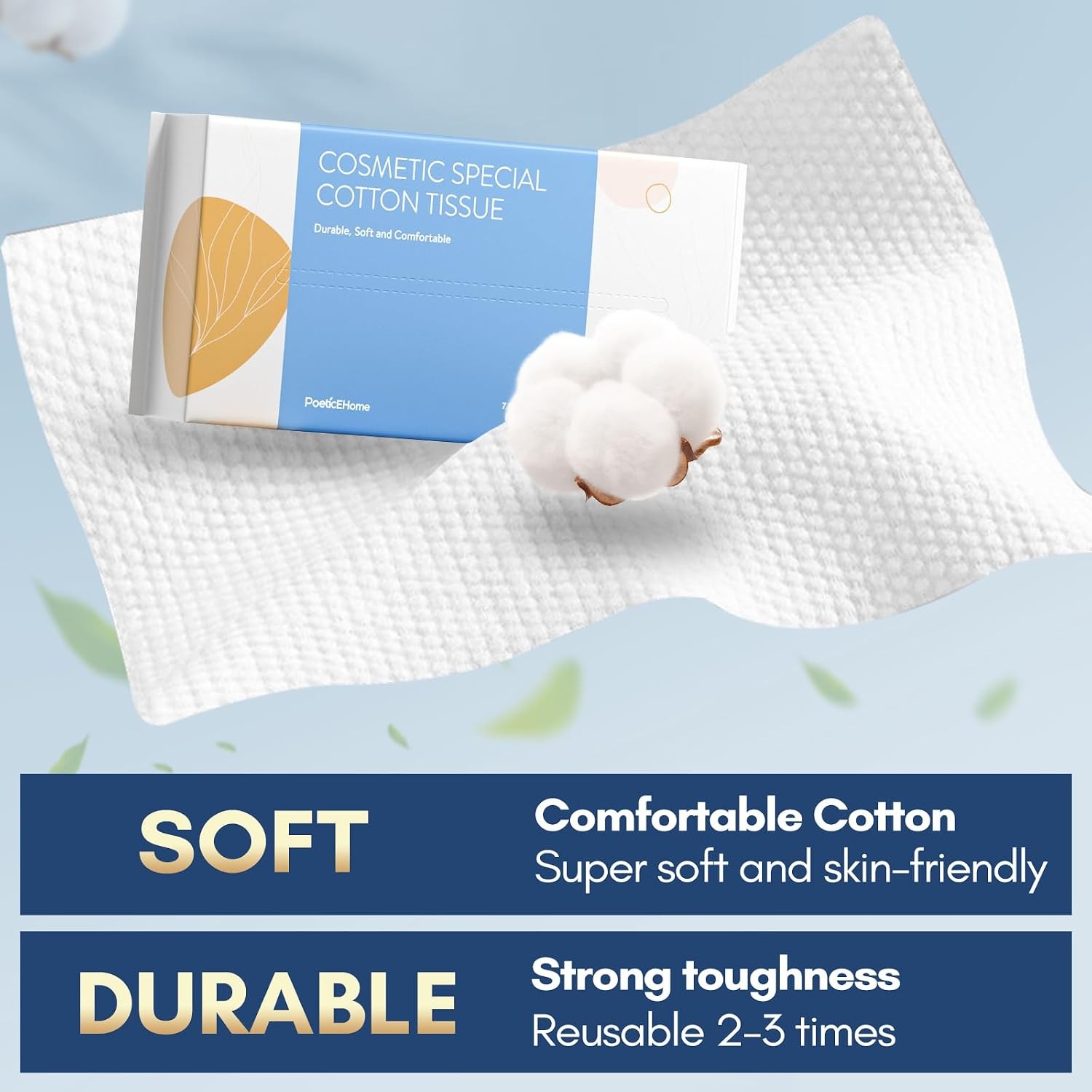 Face Towel Disposable – Ultra Soft Cotton Tissue Dry Wipes – Lint Facial