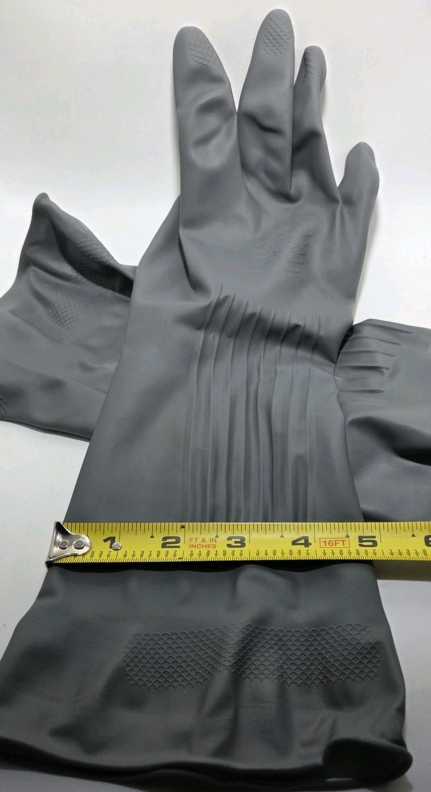 4 NIP Pair Large Gloves Gray O-Cedar Playtex Living Premium Protection Drip Cuff