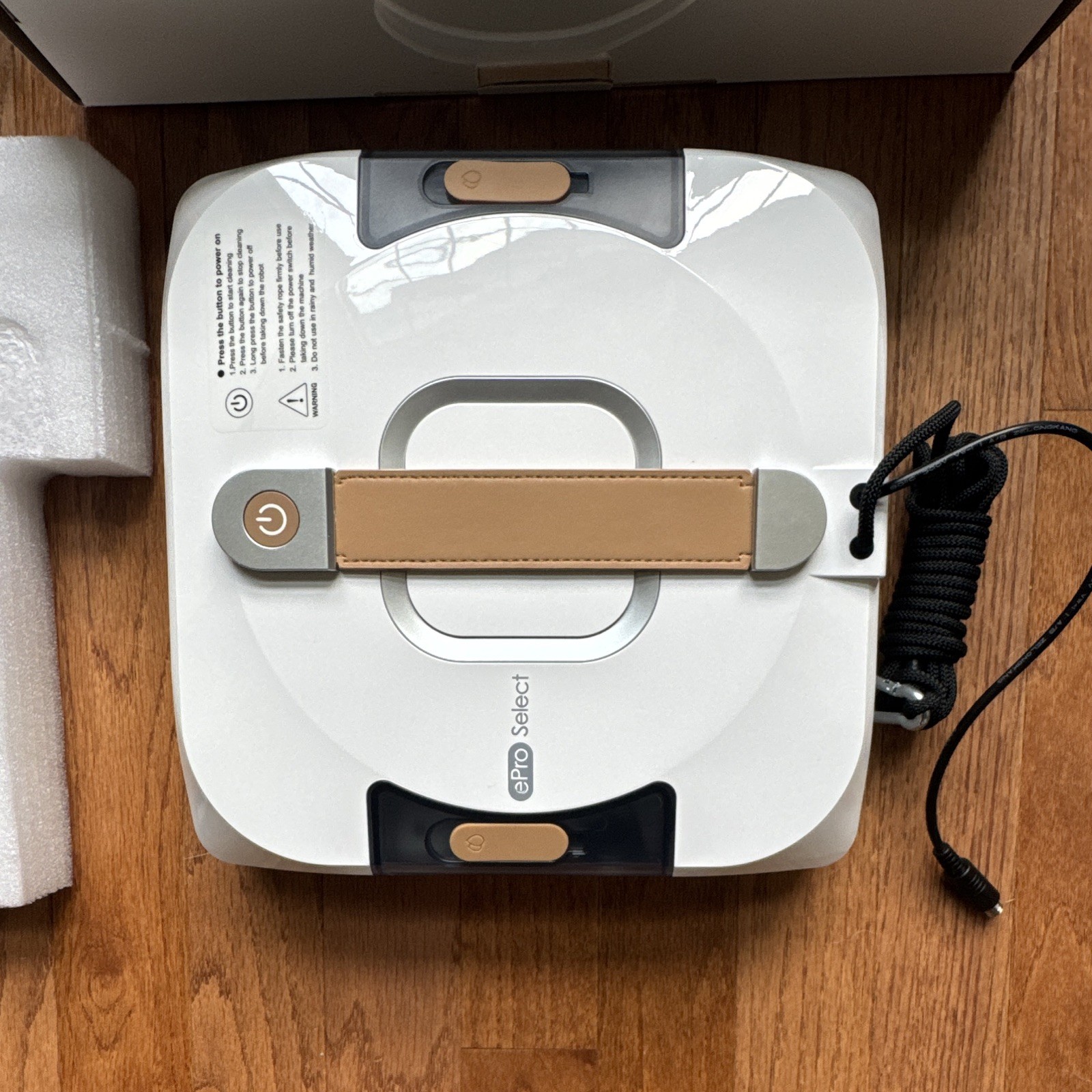 ePro Select Window Cleaning Robot, Corded Electric Portable, White/Tan/Black