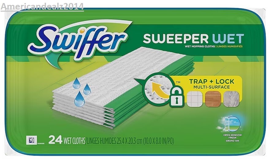 Swiffer Sweeper Wet Multi Surface Mop Pads Open-Window Fresh Scent – 24 Per Box
