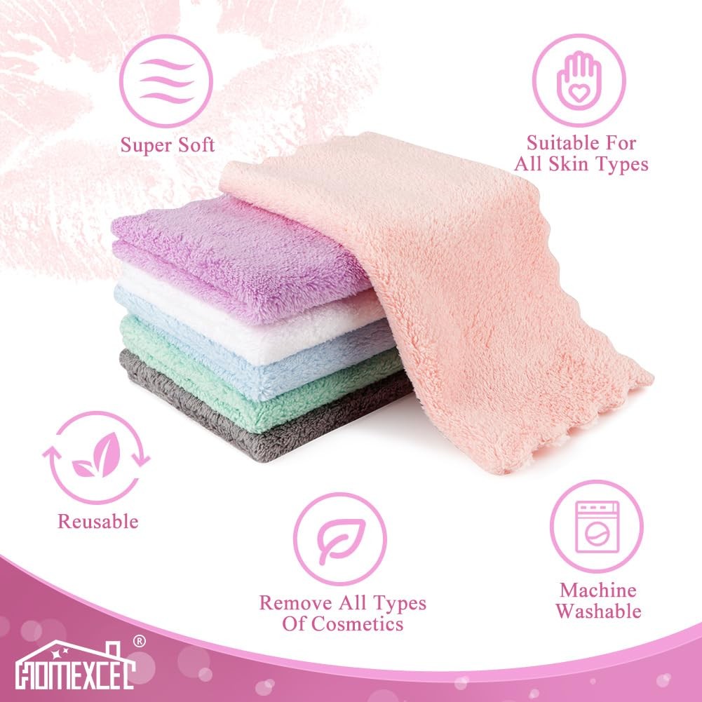 HOMEXCEL Premium Makeup Remover Cloth 24 Pack, Reusable 1 Count (Pack of 24)