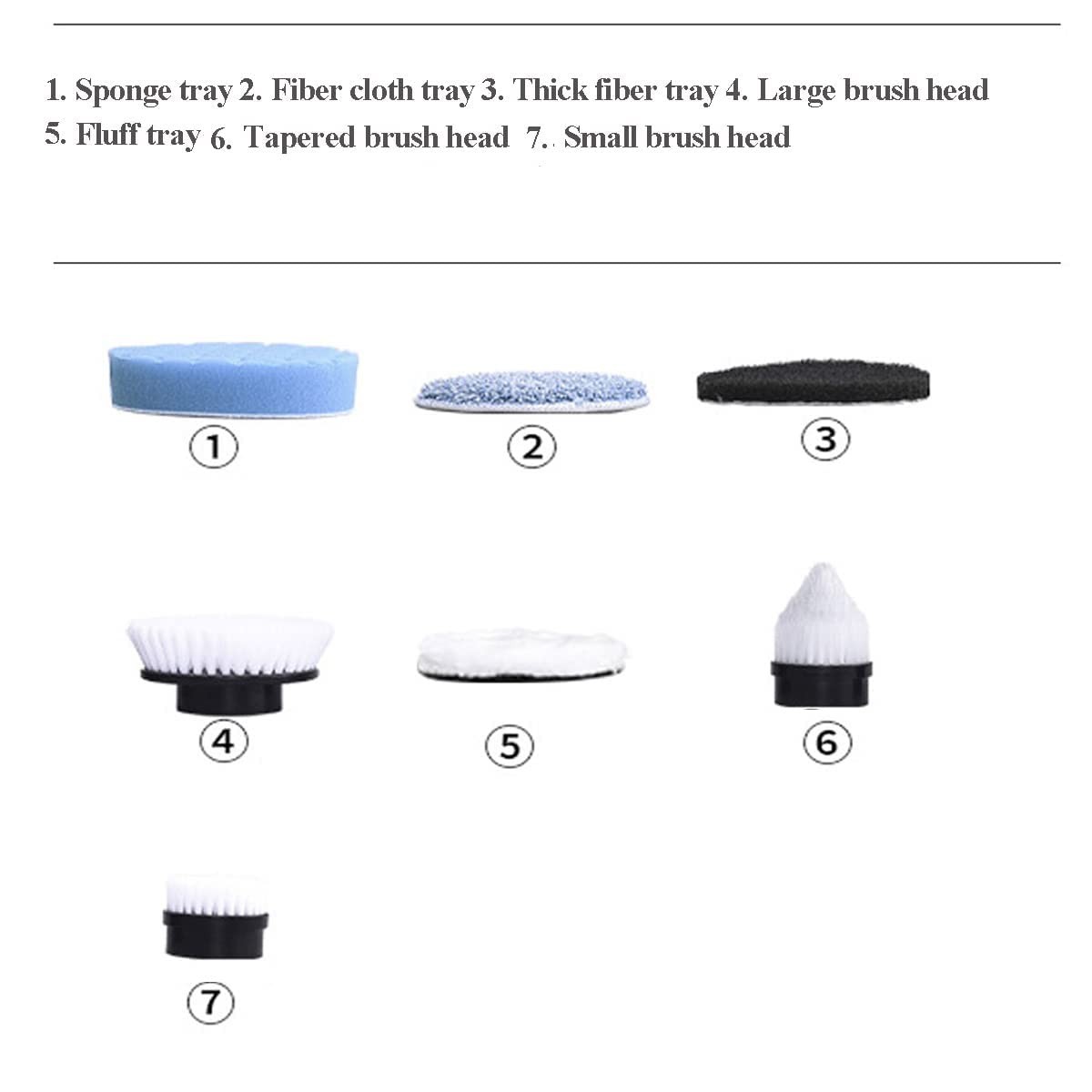 MGLSDeet Electric Spin Scrubber 7Pcs Replacement Brush Heads Black, White