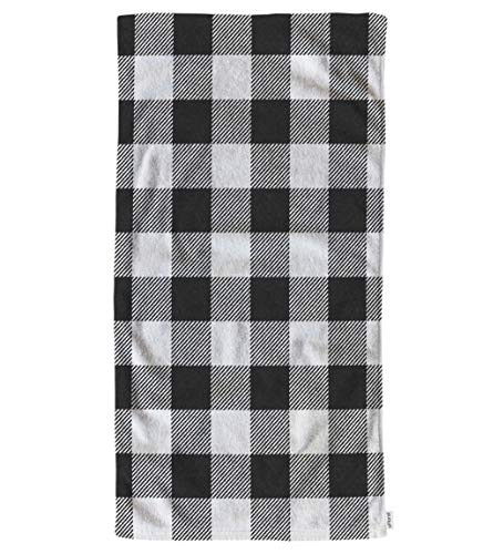 Hand Towels Cotton Washcloths Black and White Buffalo Plaid,Vintage Gingham