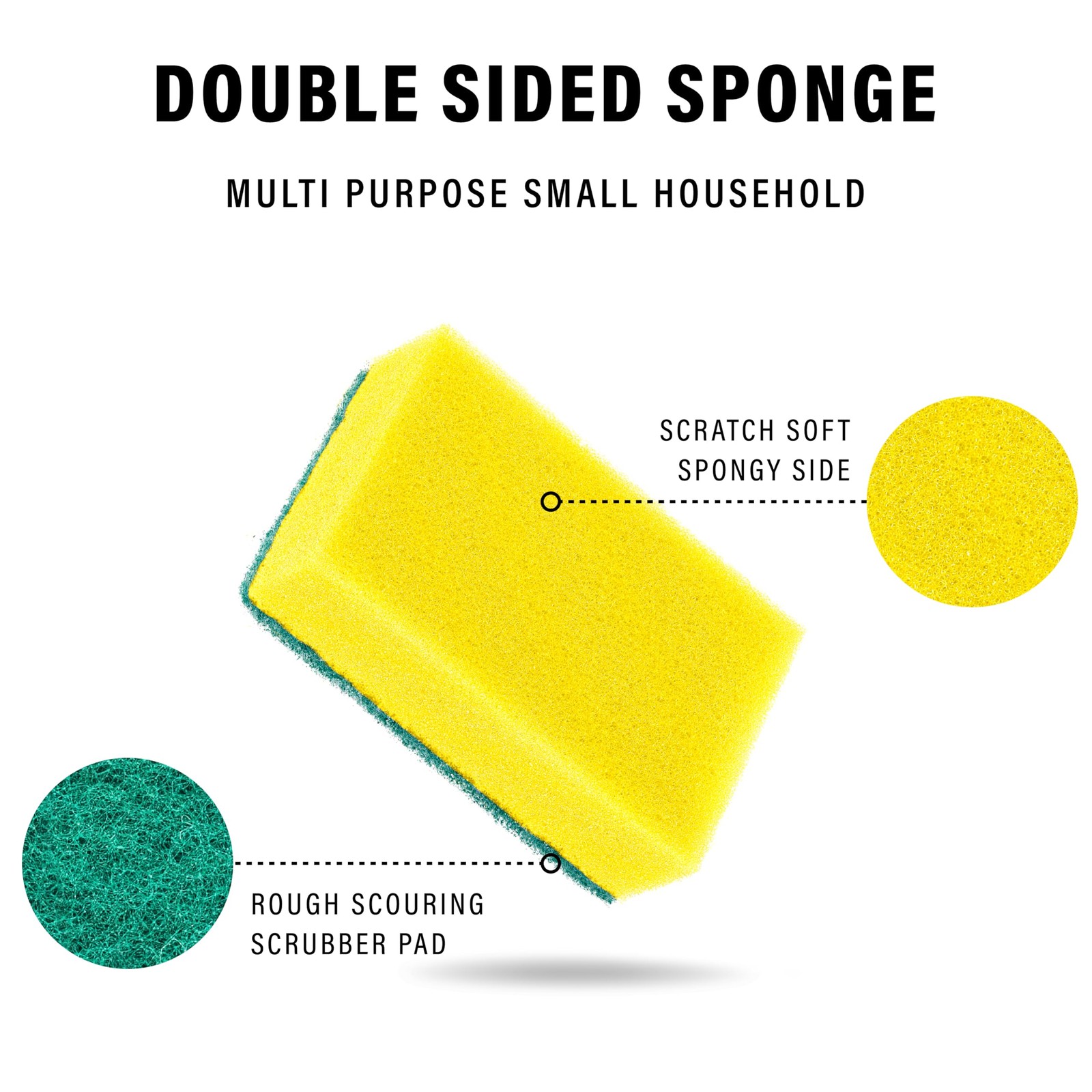 80 Count Non-Scratch Cleaning Scrub Sponges, Dual-Sided Heavy Duty Kitchen Sp…