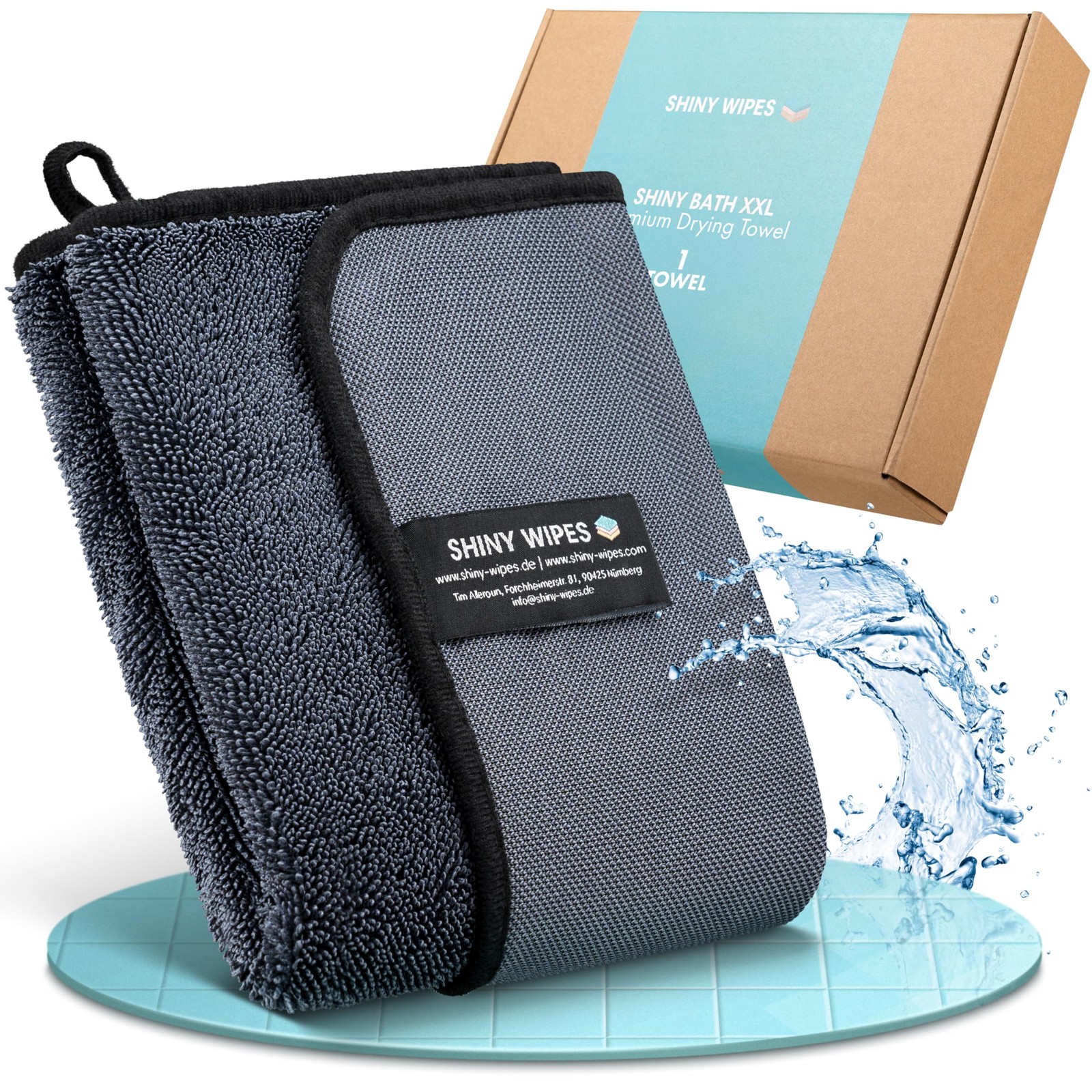 Shiny Wipes XL Drying Towel, The Original, Ultra Absorbent Twisted-Loop Desig…