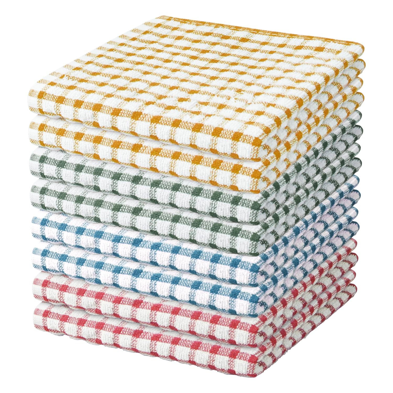 Nialnant 8 Pcs Kitchen Dish Rags,100% Cotton Soft Absorbent Quick Drying Dish Cl