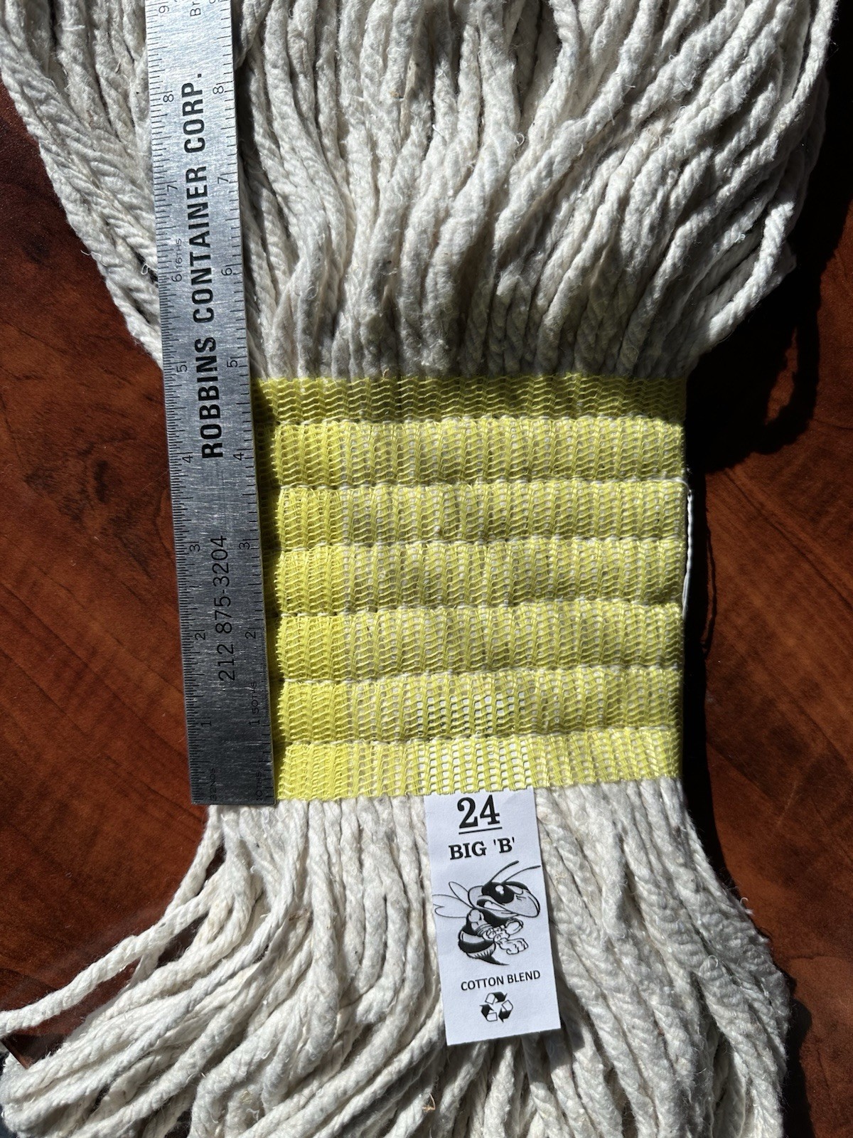 Lot of 12 – 24oz Natural Cotton Blend Cut End Mop Head “Big B Brand” 5″ Headband