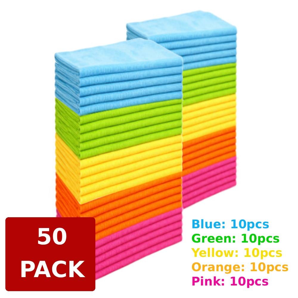 Multi 2/10/50 Pack Microfiber Cleaning Cloth Towels Car Detailing Polishing Rag.
