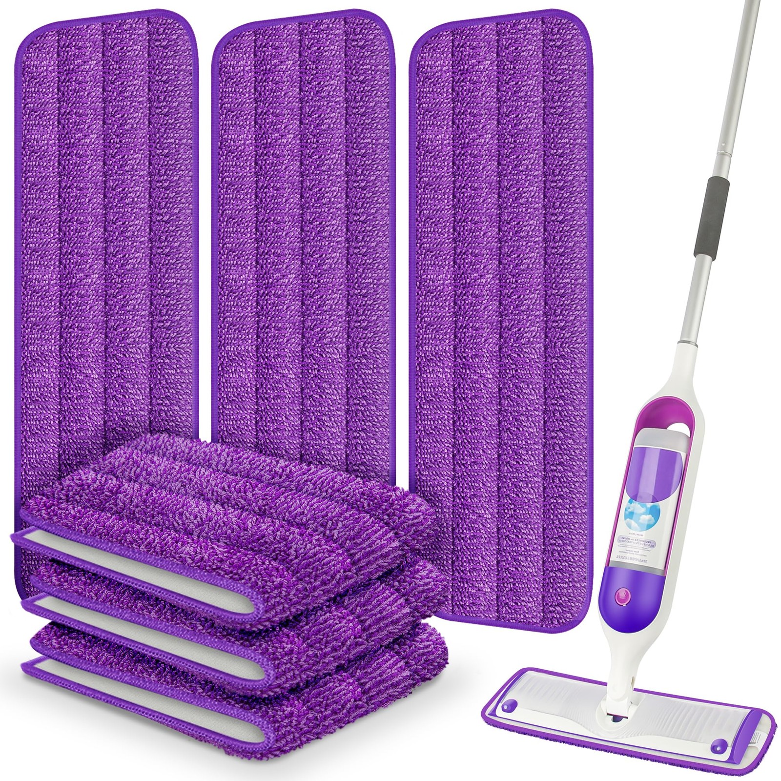 6 Microfiber Mop Pads,Trapping Refills, All Surfaces