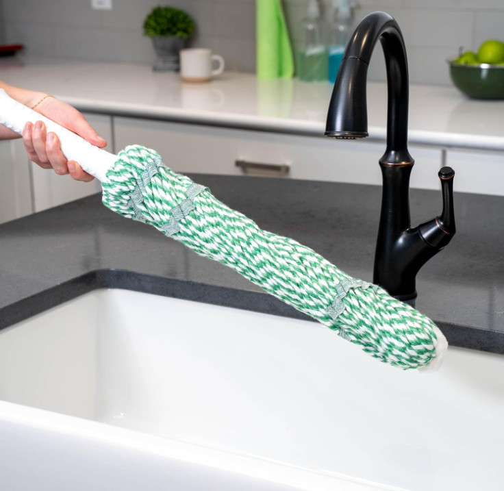 Tornado Twist Mop Cotton Blend Head Steel Handle Green White NEW