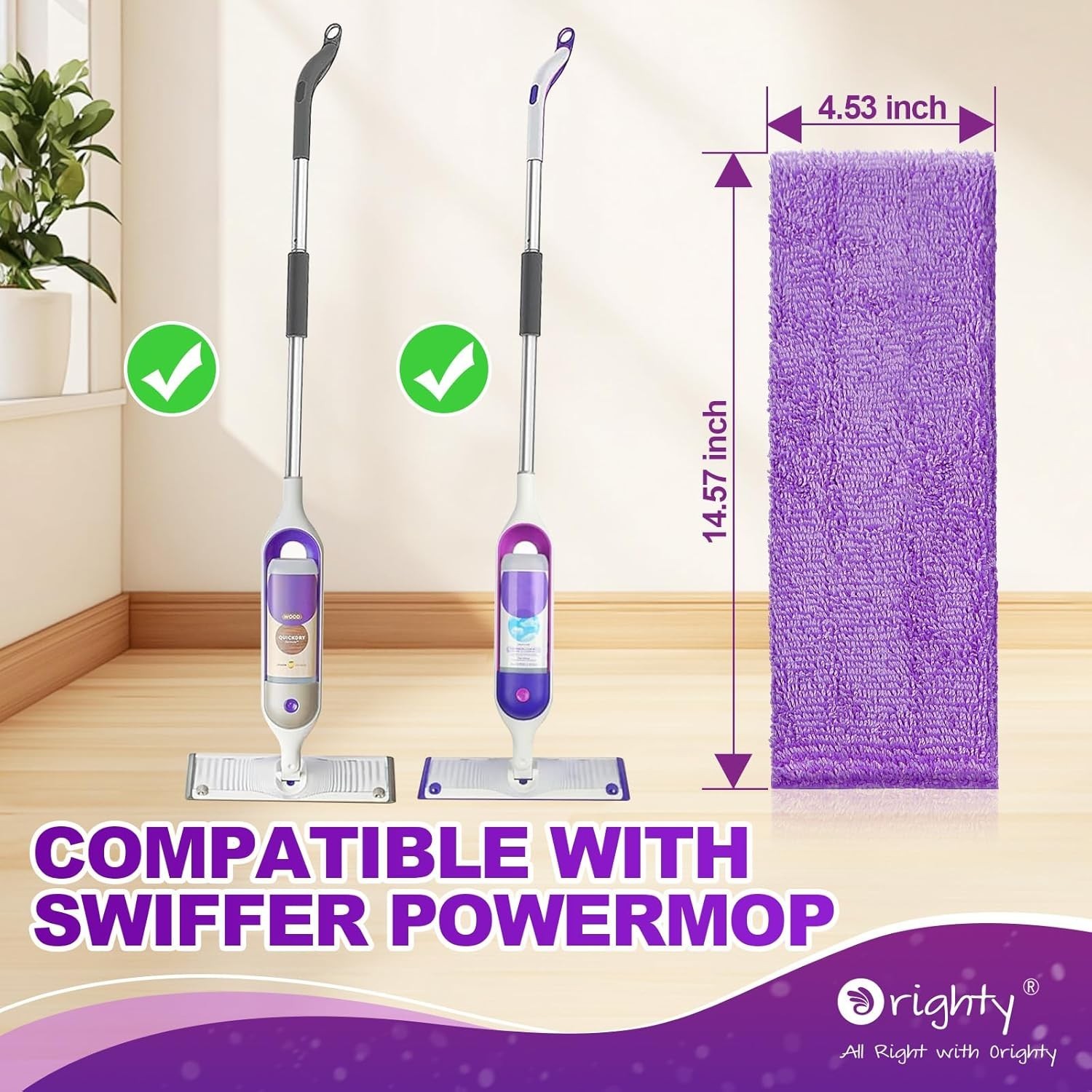 Orighty Reusable Mop Pads for Swiffer PowerMop, 10 Pack Power Mop Pads Refill…
