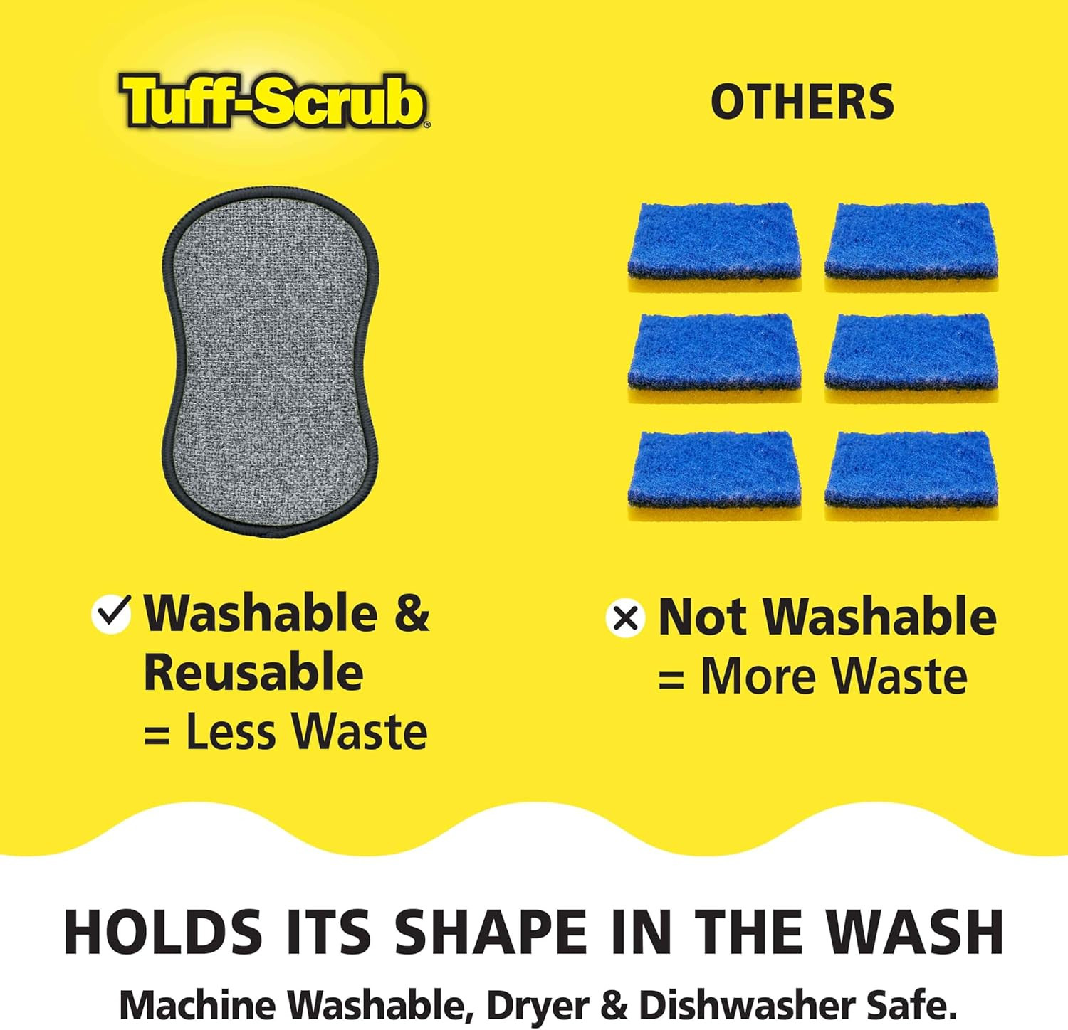 Original Scrub-N-Wipe Pad by , 6-Pack, Microfiber, Multi-Surface, Non-Scratch, D