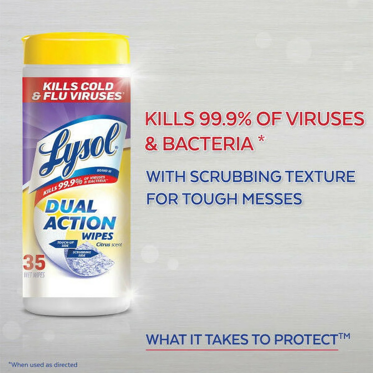 Lysol Dual Action Cleaning Wipes, Citrus Scent, Scrubbing & Soft, 75 Ct, 2 Pack