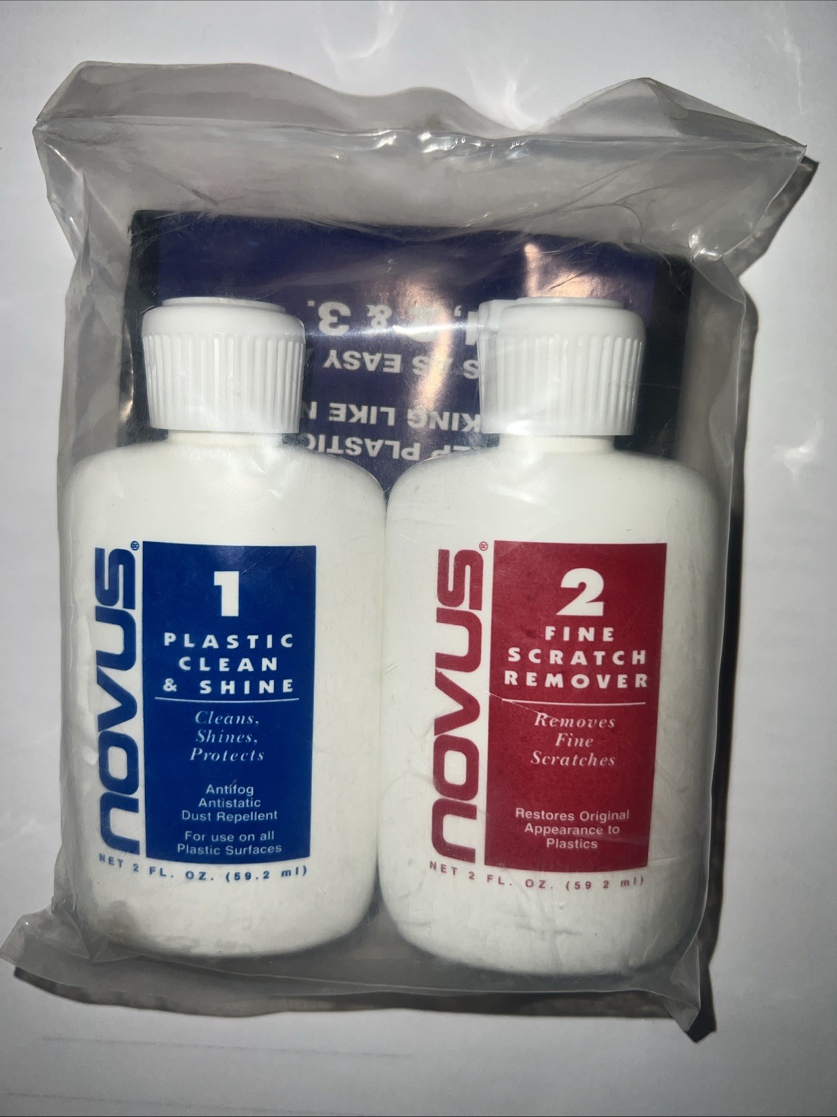 NOVUS-PK2-2 | Plastic Clean & Shine #1, Fine Scratch Remover #2 and 2 Ounces