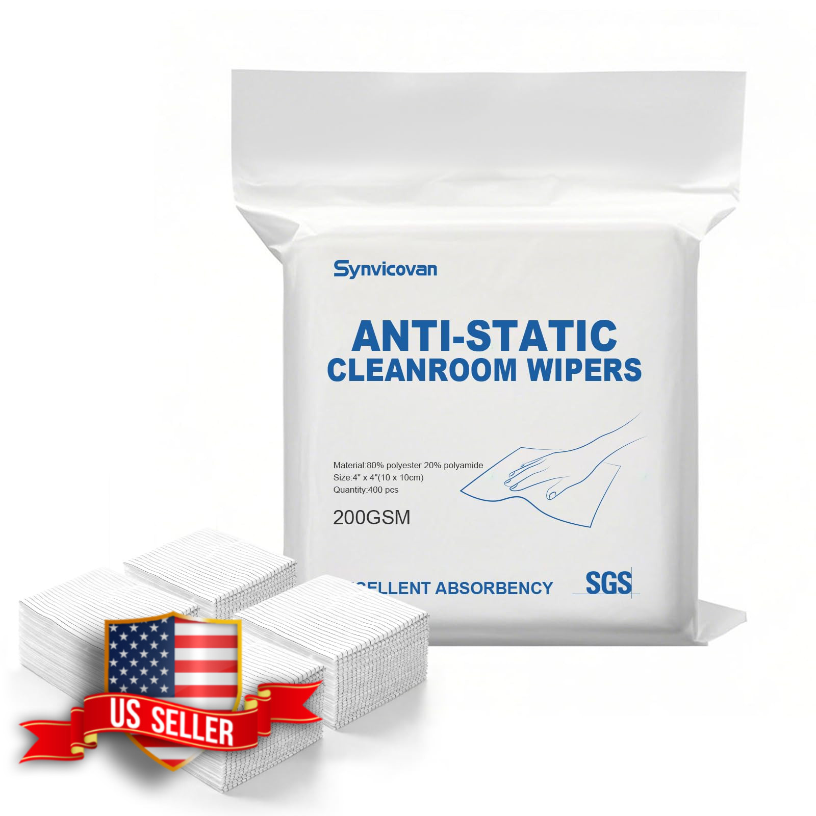Anti-Static Microfiber Wipes 4×4 400 Pcs Lint Free Reusable Cloths