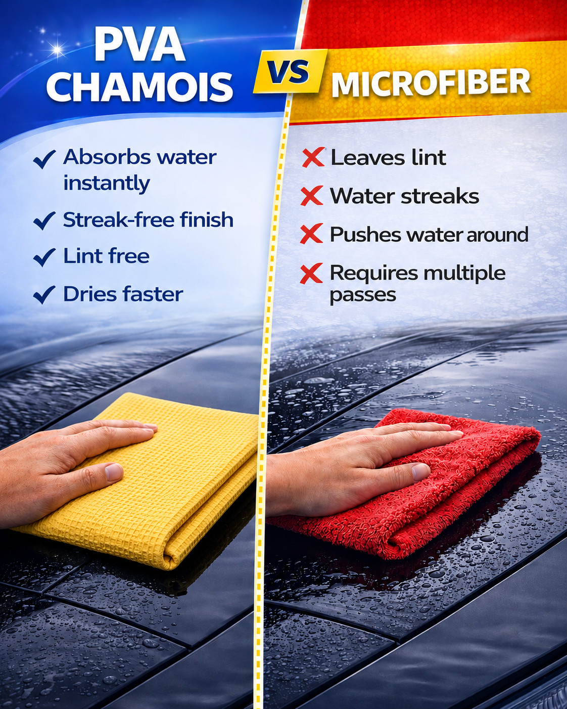 Magic Towel DRT Shammy Chamois Car Drying Towel 34×25 XL Scratch-Free Absorbent