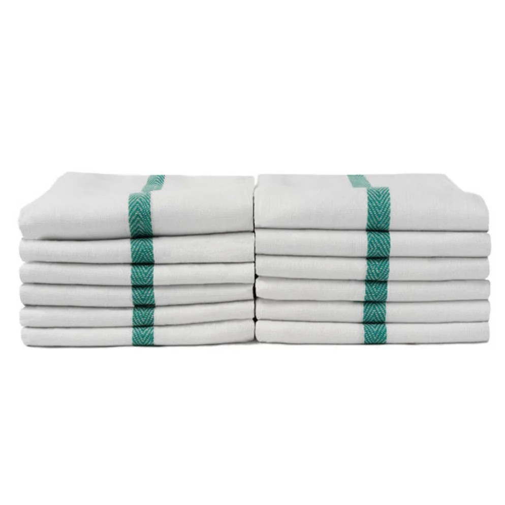 Protex Towels Bleach Guard Barber 15″ X 26″ Green Strip – 12 Pack, Salon, Barber