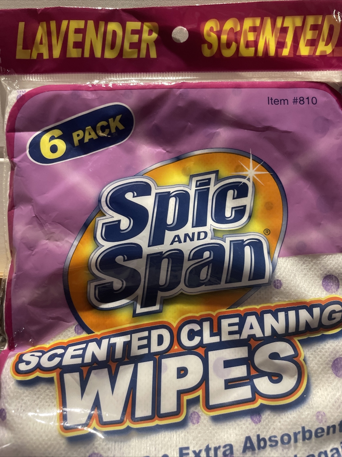 Spic And Span Lavender Scented Cleaning Wipes Pack of 6 new sealed old stock
