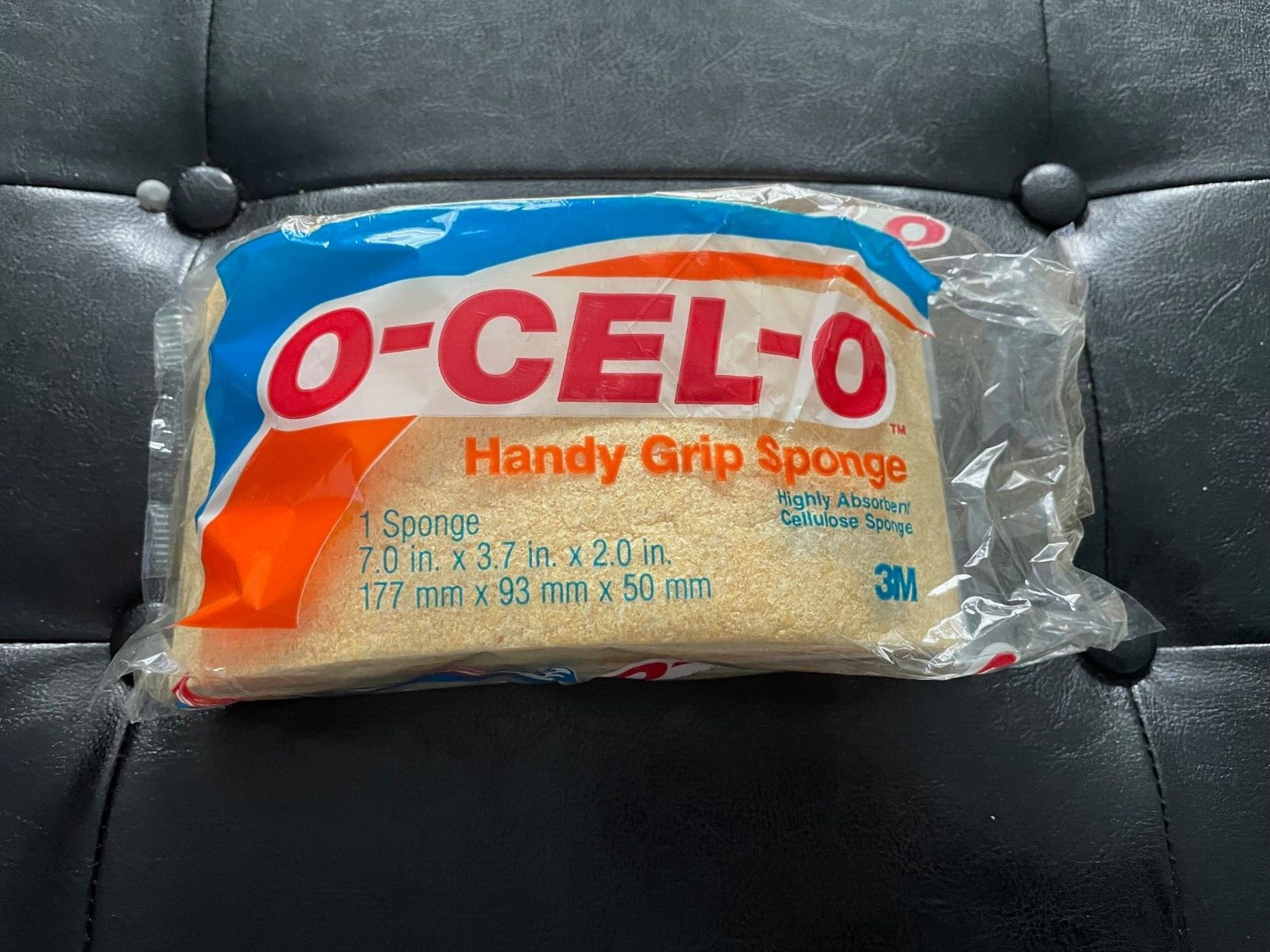 NEW 1 piece 1991 O-CEL-O Handy Grip Cellulose SPONGE 7” x 3.7” x 2′