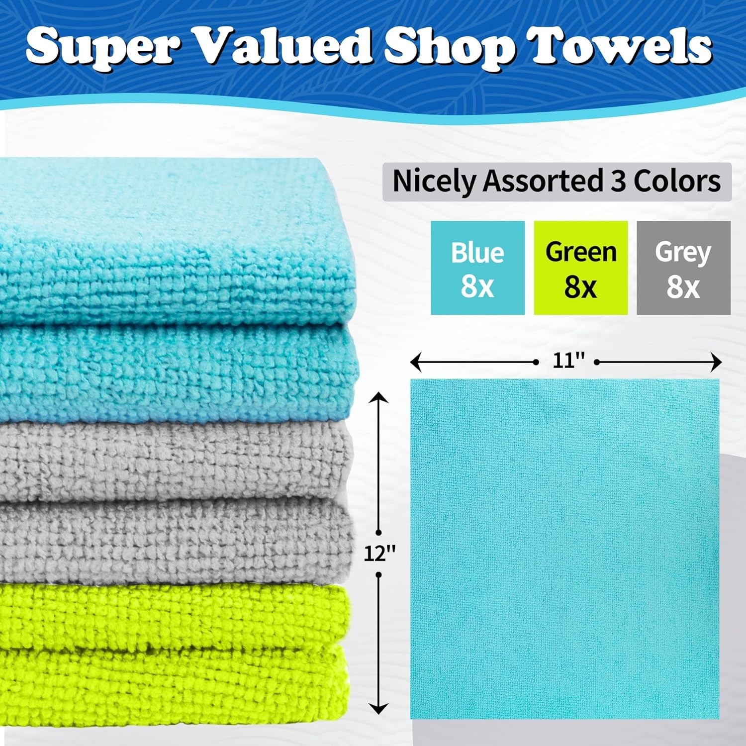 Super Absorbent & Lint-Free Microfiber Towels – 24 Count for Automotive Care
