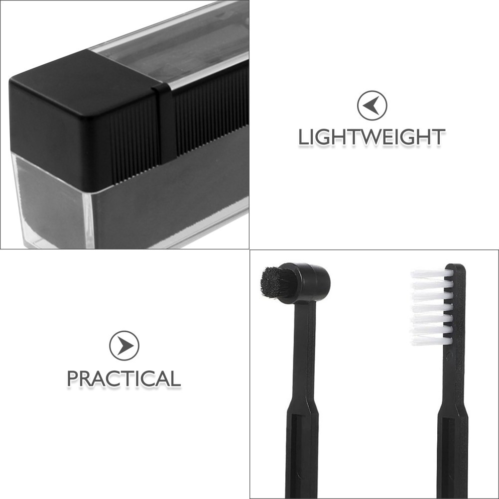 2 Sets Reusable Vinyl Record Care Kit Black Anti Static Stylus Cleaner Brushes