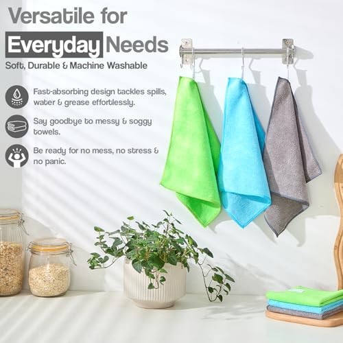 24 Grey Microfiber Cloth Packs – 15×15 Inch Lint Free Streak Free – Lint Free