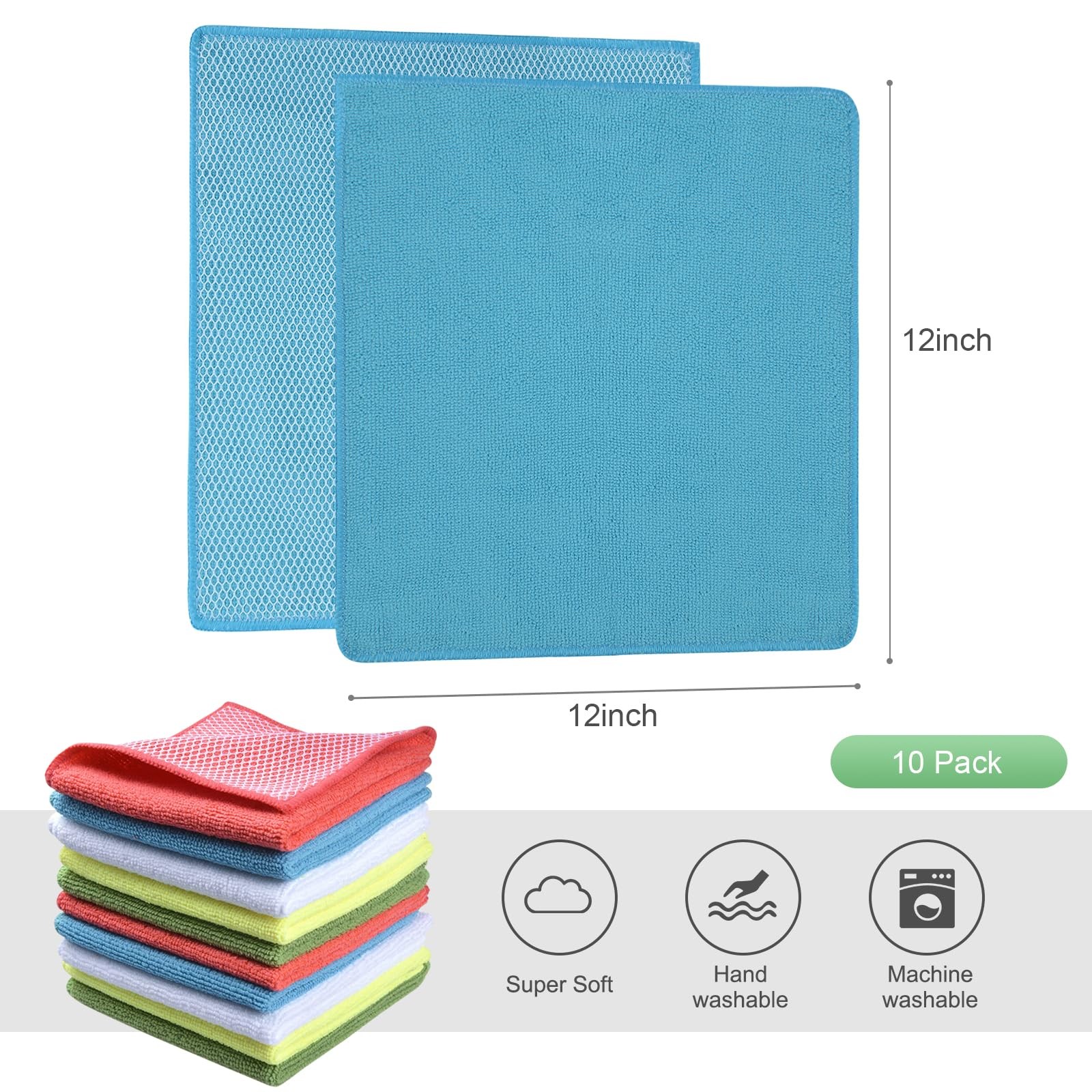 Microfiber Dish Cloths for Washing Dishes Towels Best Kitchen Washcloth Clean…